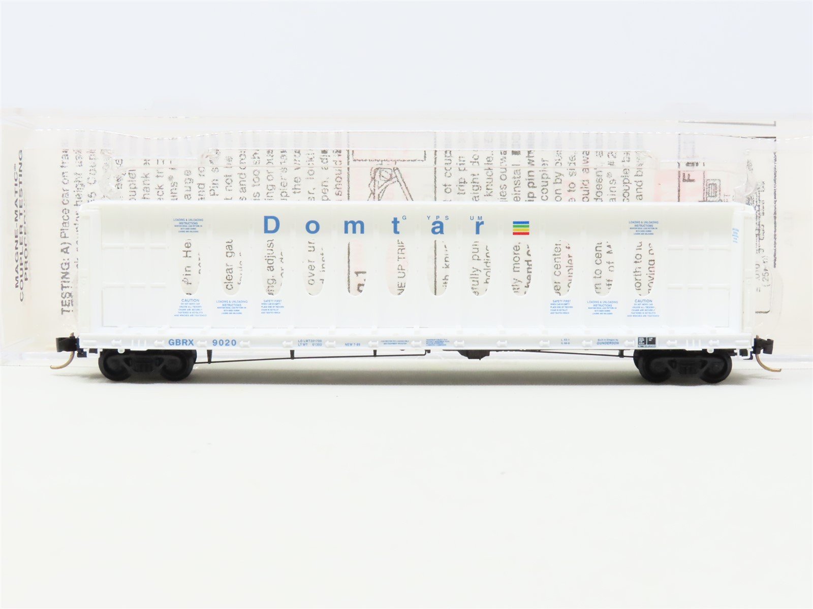 N Scale Micro-Trains MTL 53510 GBRX Domtar Gypsum 60' 8" Flat Car #9020