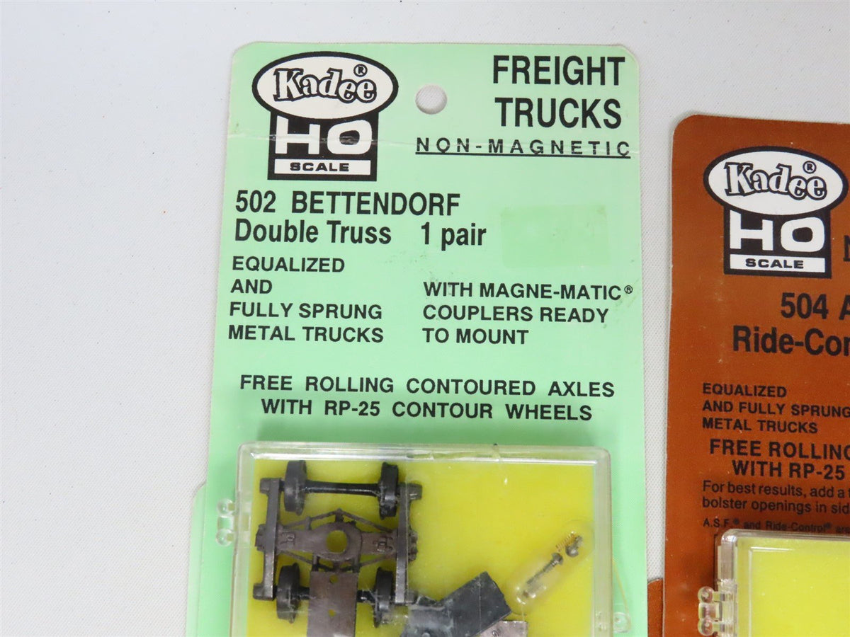 Lot of 17 Pairs of HO Scale Kadee #502, #504 &amp; #518 Non-Magnetic Freight Trucks