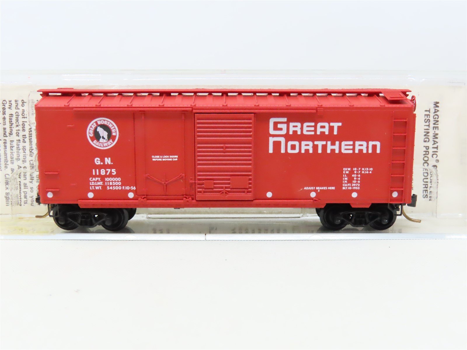 N Scale Kadee Micro-Trains MTL #22020 GN Great Northern 40' Box Car #11875