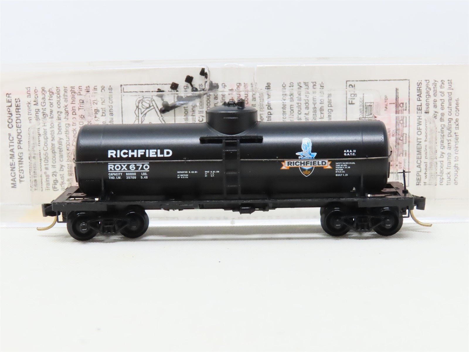 N Scale Micro-Trains MTL 65430 ROX Richfield Oil 39' Single Dome Tank Car #670