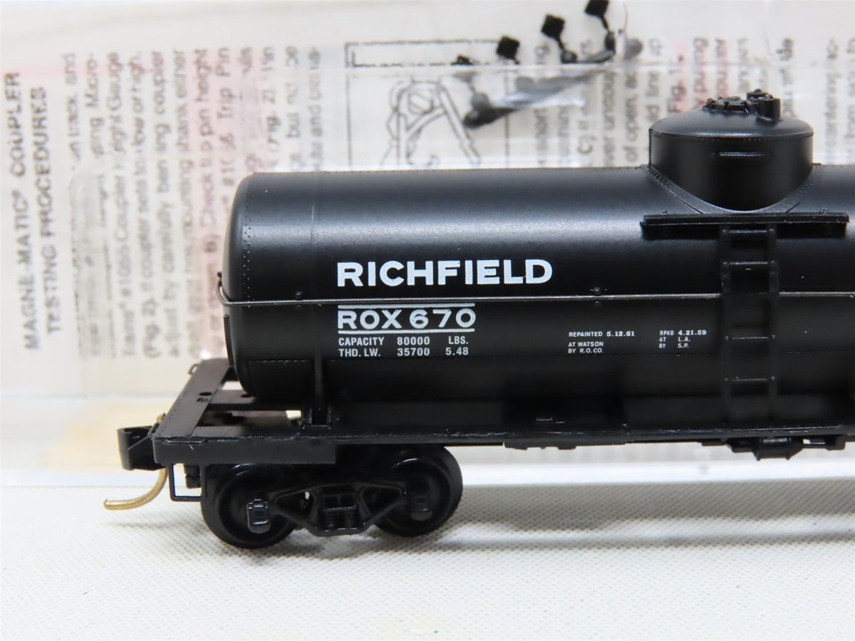 N Scale Micro-Trains MTL 65430 ROX Richfield Oil 39&#39; Single Dome Tank Car #670