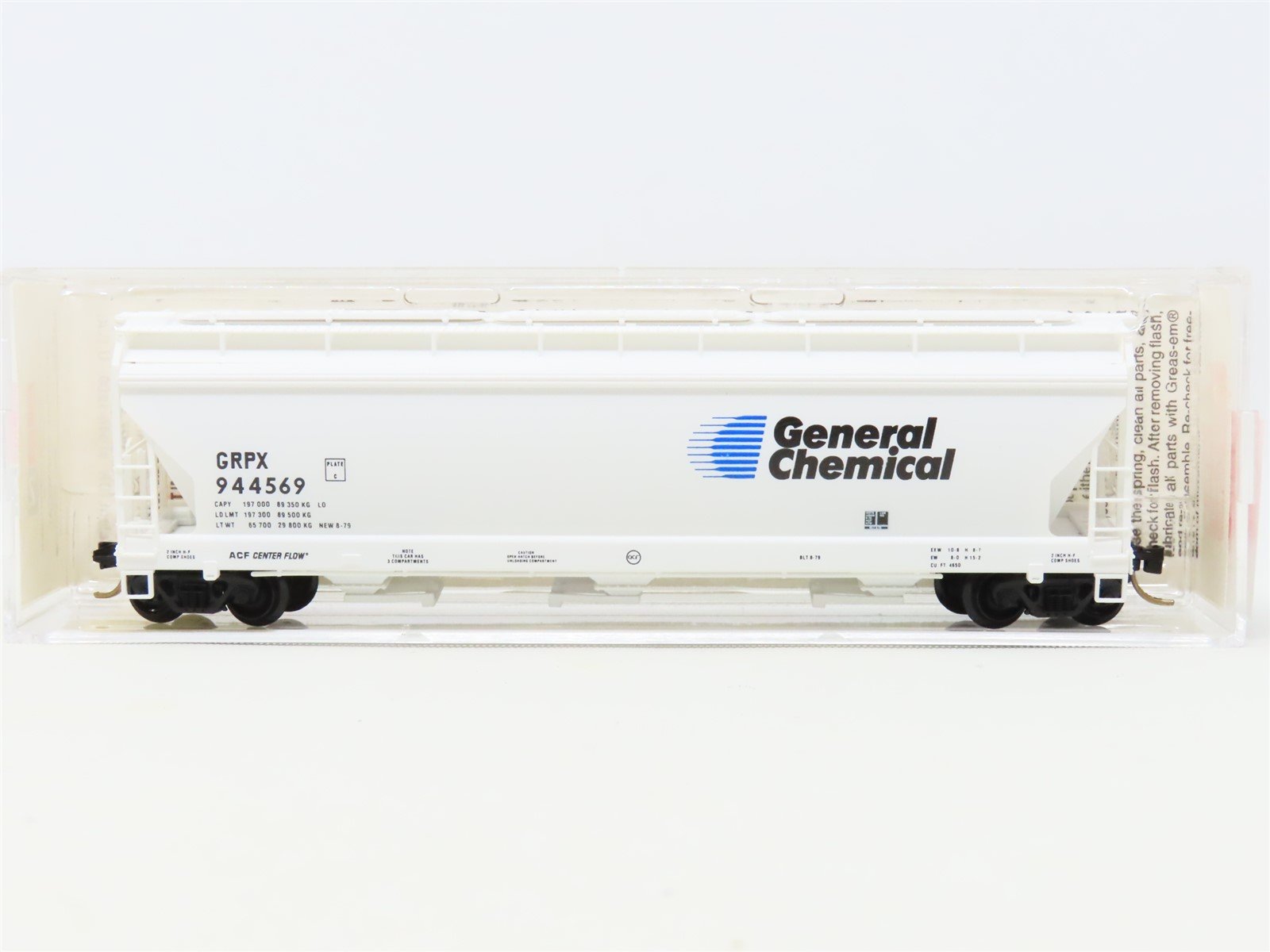N Scale Micro-Trains MTL 94020 GRPX General Chemical 3-Bay Covered Hopper 944569