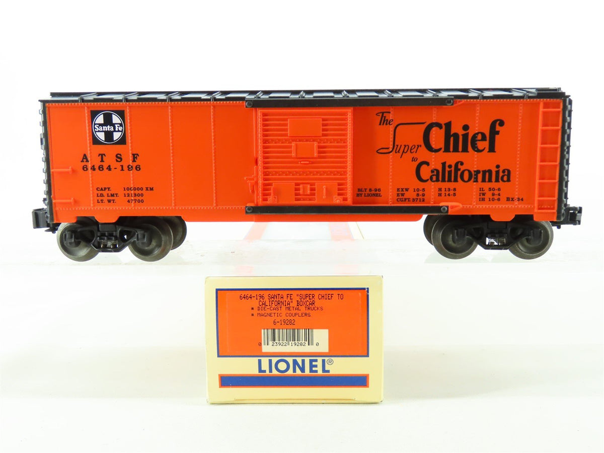 O Gauge 3-Rail Lionel 6-19282 ATSF &quot;Super Chief to California&quot; Boxcar #6464-196
