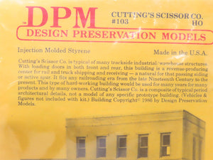 HO Scale DPM Design Preservation Models Kit #103 Cutting's Scissor Co.
