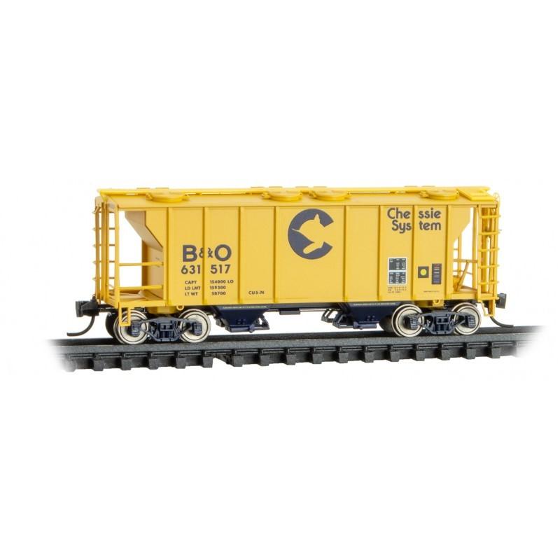 N Micro-Trains MTL 09500091 B&amp;O Chessie System 2-Bay Covered Hopper #631517