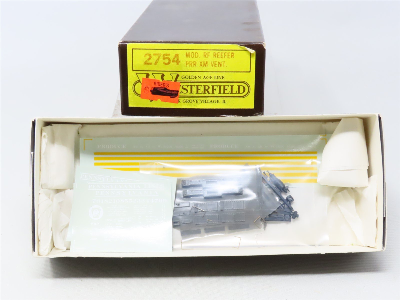 HO Scale Westerfield Kit #2754 PRR Pennsylvania Lines Mod. Ventilated Reefer