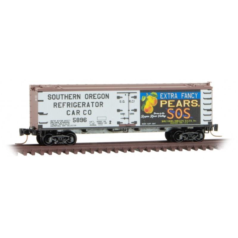 Z Scale Micro-Trains MTL 51800852 SORC MT&amp;L SOS Pears 40&#39; Wood Reefer #5896
