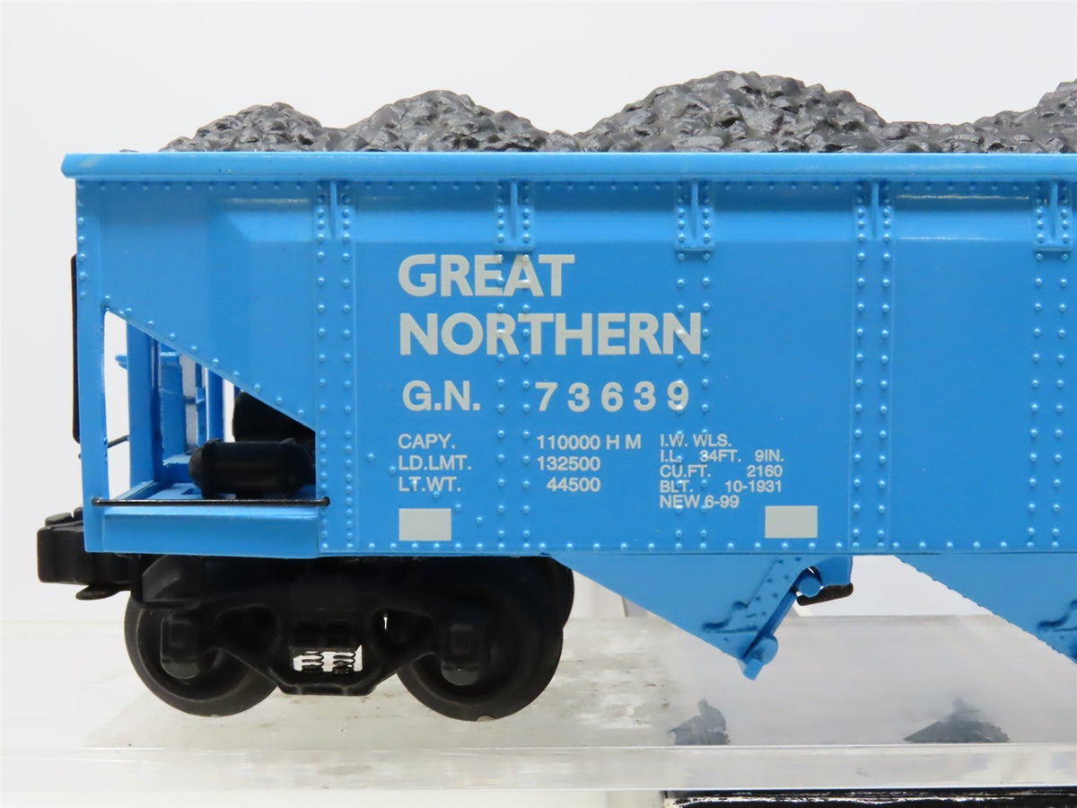 O Gauge 3-Rail K-Line K623-1592 GN &quot;Big Sky Blue&quot; 4-Bay Hopper #73639 w/Load