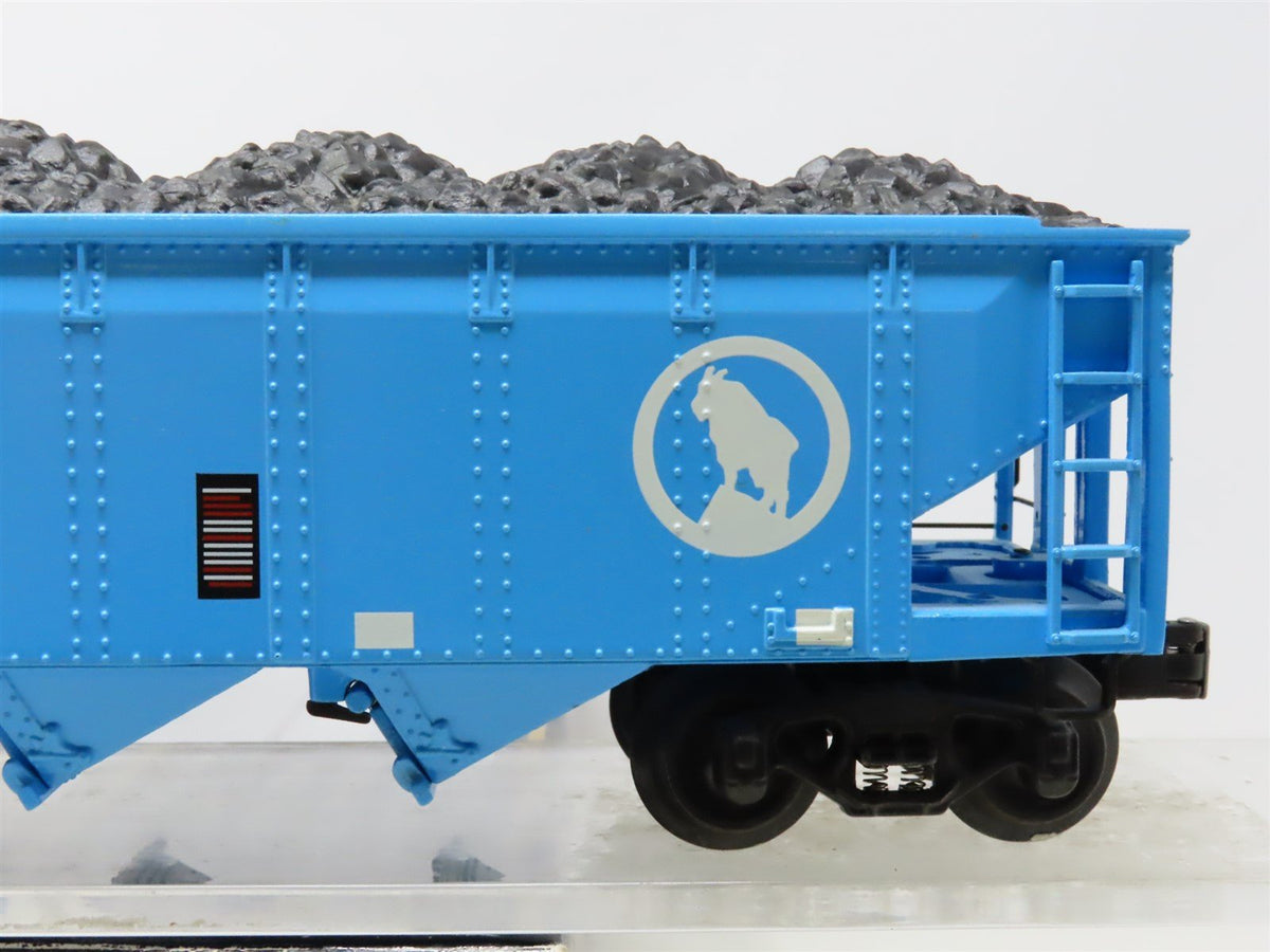 O Gauge 3-Rail K-Line K623-1592 GN &quot;Big Sky Blue&quot; 4-Bay Hopper #73639 w/Load