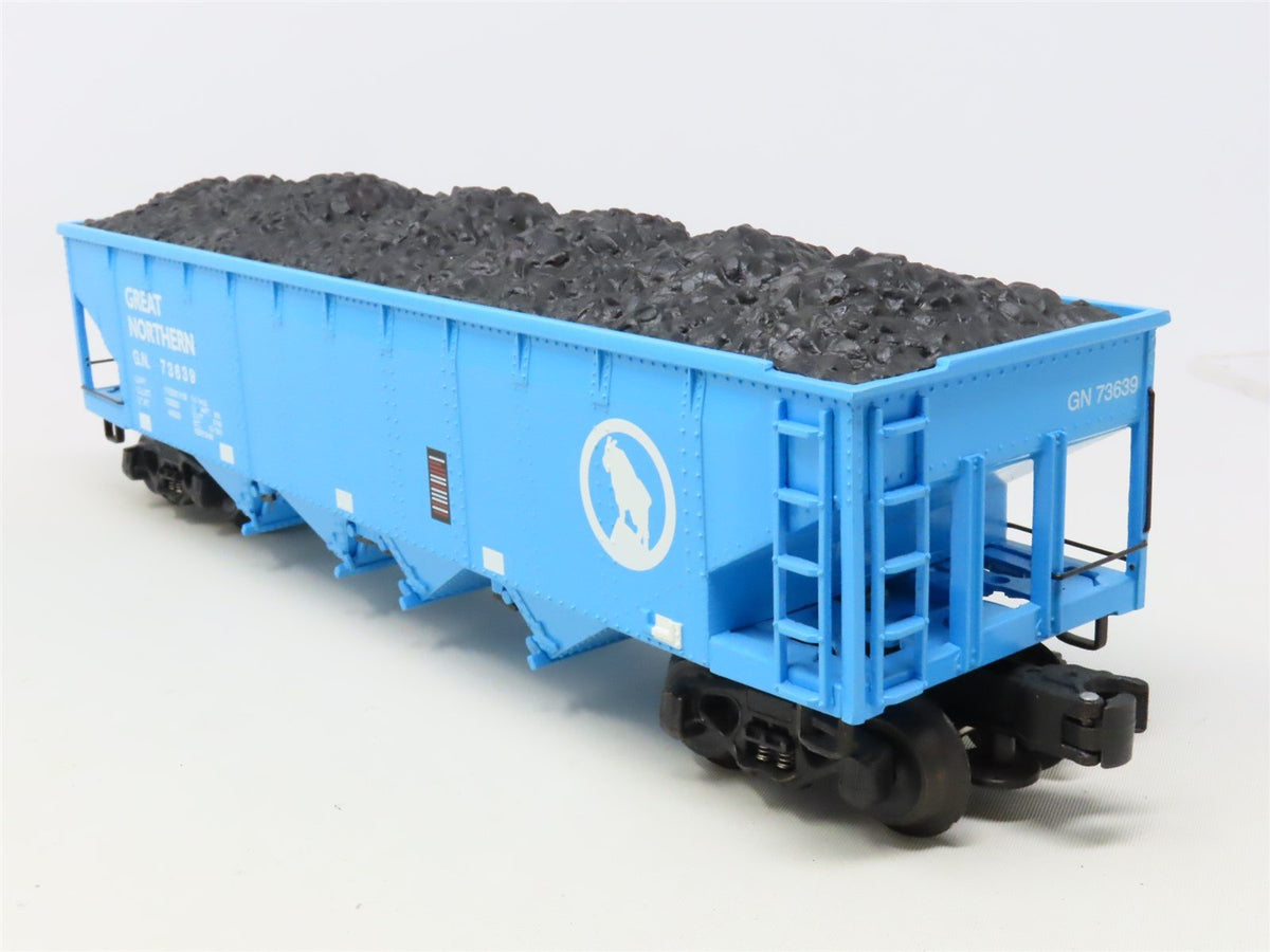 O Gauge 3-Rail K-Line K623-1592 GN &quot;Big Sky Blue&quot; 4-Bay Hopper #73639 w/Load