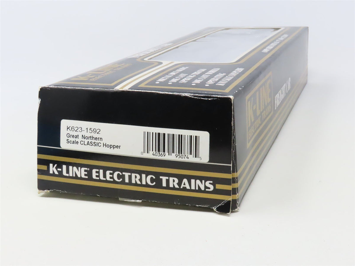 O Gauge 3-Rail K-Line K623-1592 GN &quot;Big Sky Blue&quot; 4-Bay Hopper #73639 w/Load