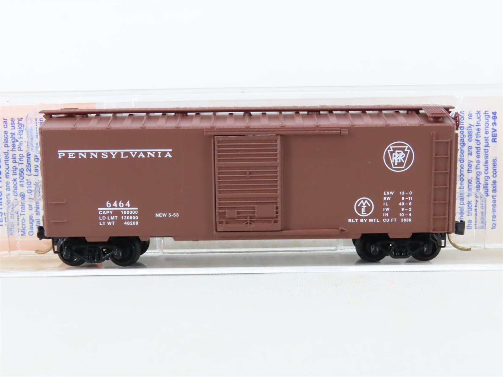 N Scale Micro-Trains MTL 6464-200 PRR Pennsylvania Single Door Box Car #6464