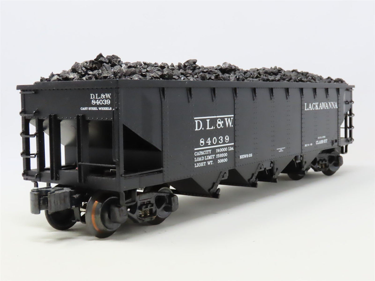 O Gauge 3-Rail K-Line K623-1472 DL&amp;W Lackawanna 4-Bay Hopper #84039 w/Coal Load