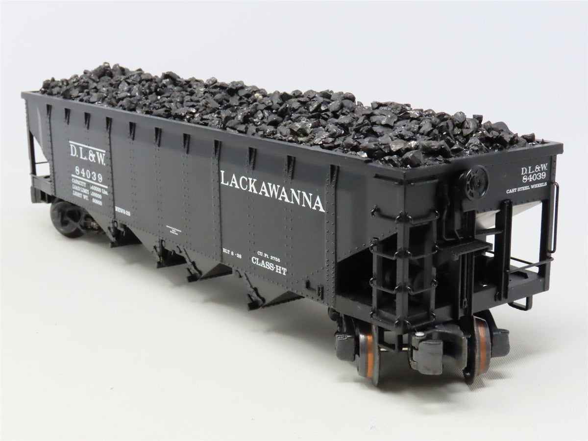 O Gauge 3-Rail K-Line K623-1472 DL&amp;W Lackawanna 4-Bay Hopper #84039 w/Coal Load