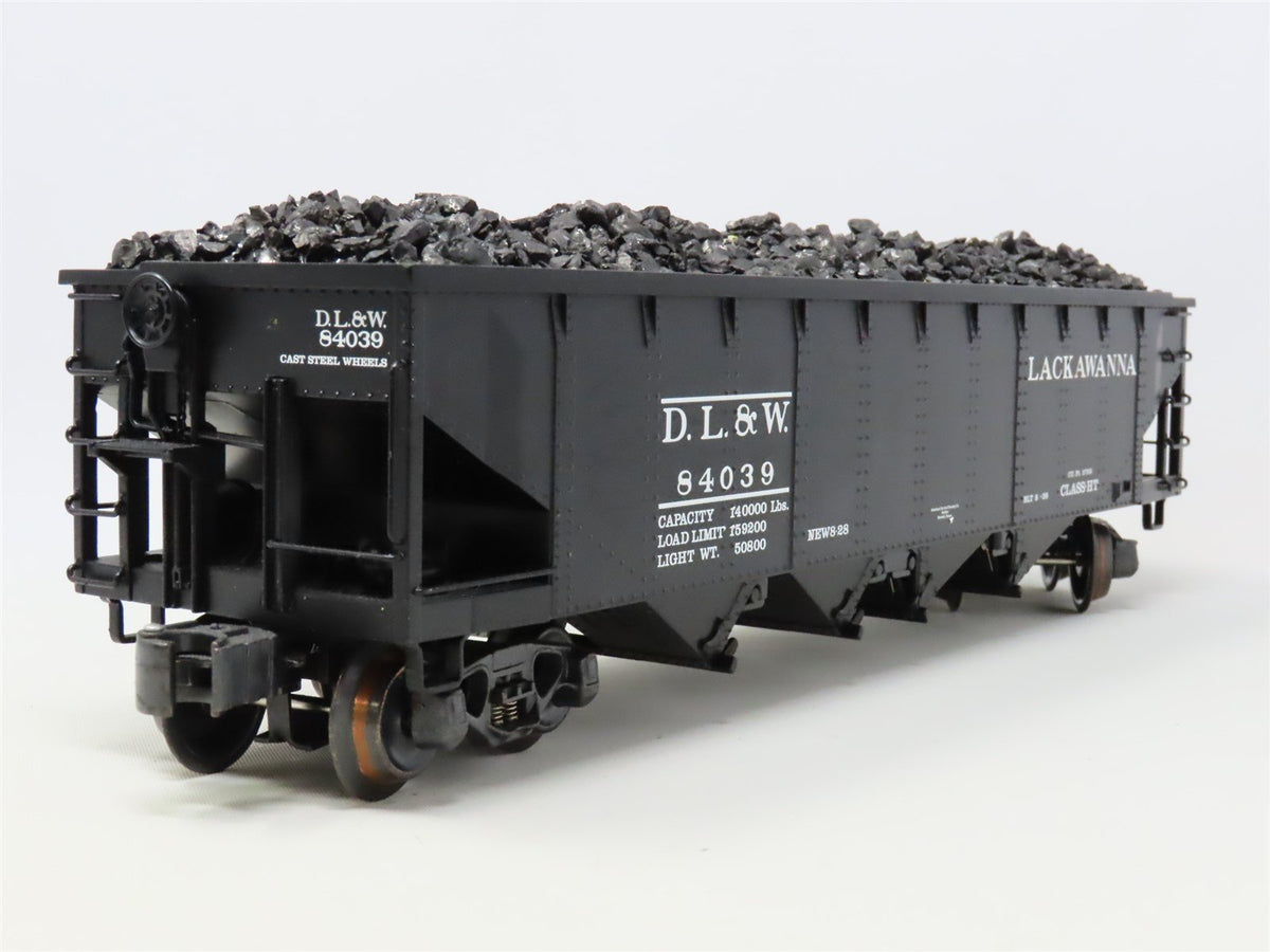 O Gauge 3-Rail K-Line K623-1472 DL&amp;W Lackawanna 4-Bay Hopper #84039 w/Coal Load