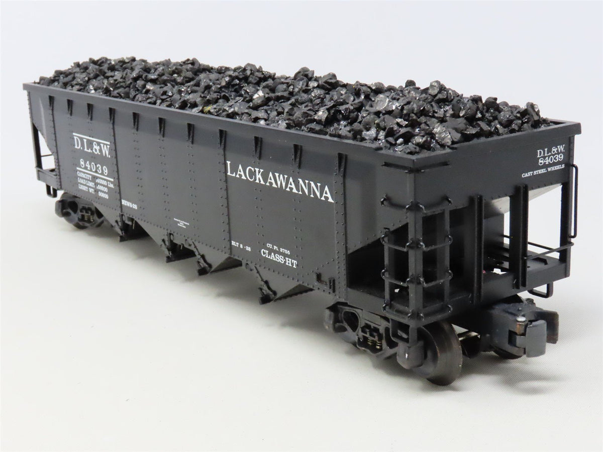 O Gauge 3-Rail K-Line K623-1472 DL&amp;W Lackawanna 4-Bay Hopper #84039 w/Coal Load