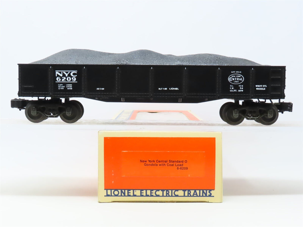 O Gauge 3-Rail Lionel #6-6209 NYC New York Central Gondola w/ Coal Load