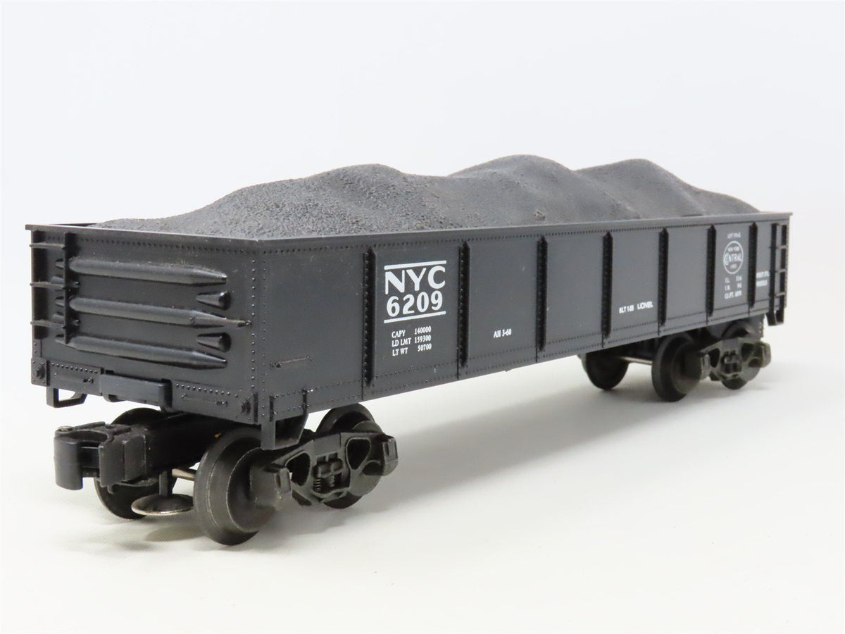 O Gauge 3-Rail Lionel #6-6209 NYC New York Central Gondola w/ Coal Load