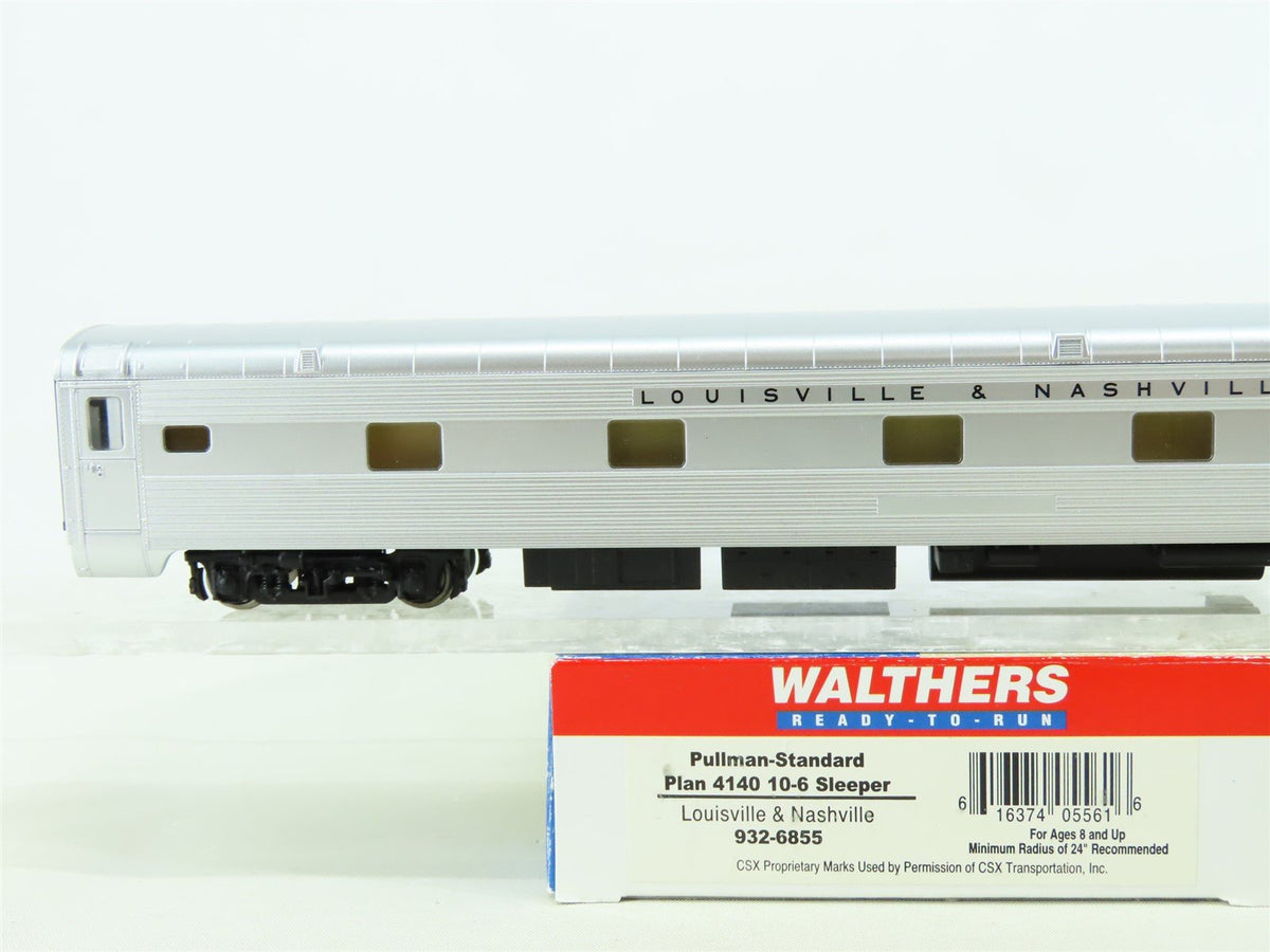 HO Scale Walthers 932-6855 L&amp;N Louisville &amp; Nashville P-S 10-6 Sleeper Passenger