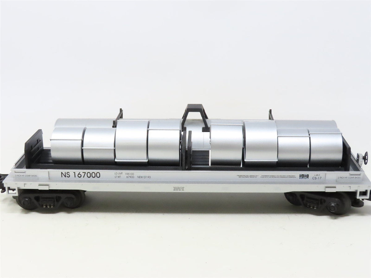 O Gauge 3-Rail MTH 20-98203 NS Norfolk &amp; Southern Coil Car #167000