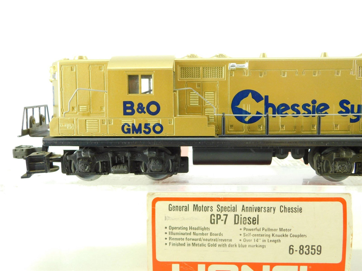 O Gauge 3-Rail Lionel 6-8359 B&amp;O Chessie System GM 50th Anniversary GP7 Diesel