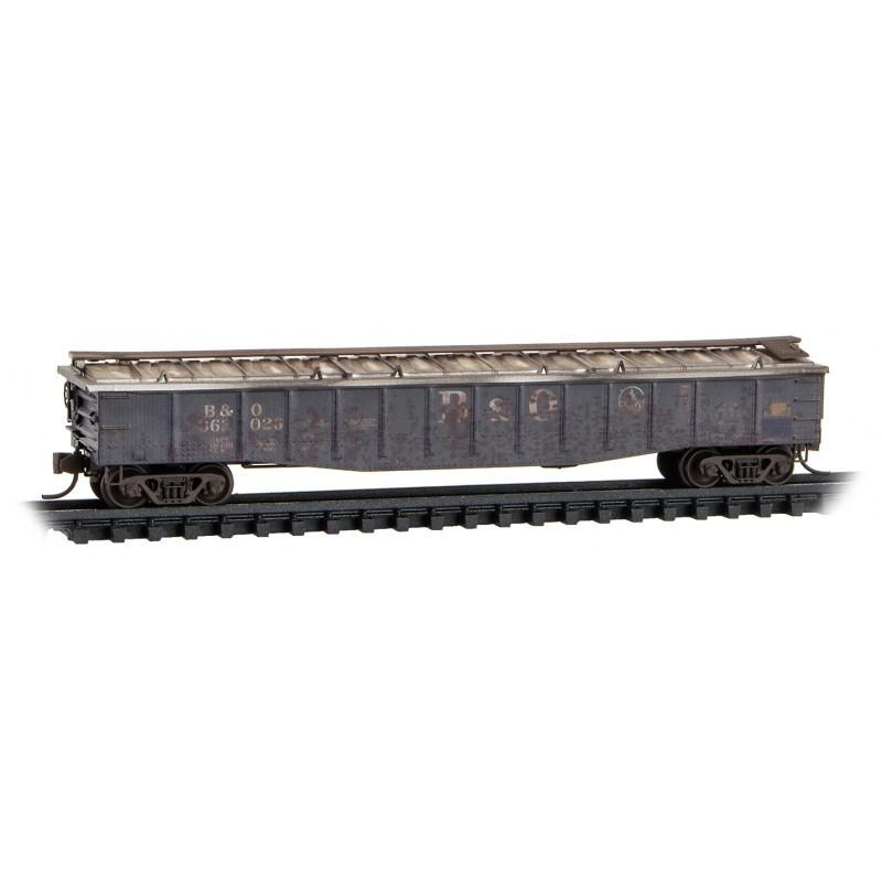 N Scale Micro-Trains MTL 98305069 B&amp;O Covered Gondolas 2-Pack - Weathered