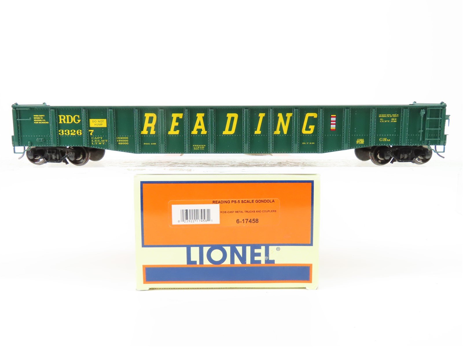 O Scale 2-Rail Lionel 6-17458 RDG Reading PS-5 Drop-End Gondola #33267