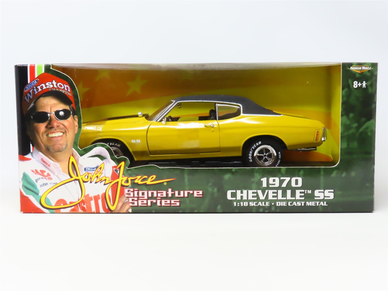 1:18 Ertl RC American Muscle John Force #32844 Diecast Yellow 1970 Chevelle SS