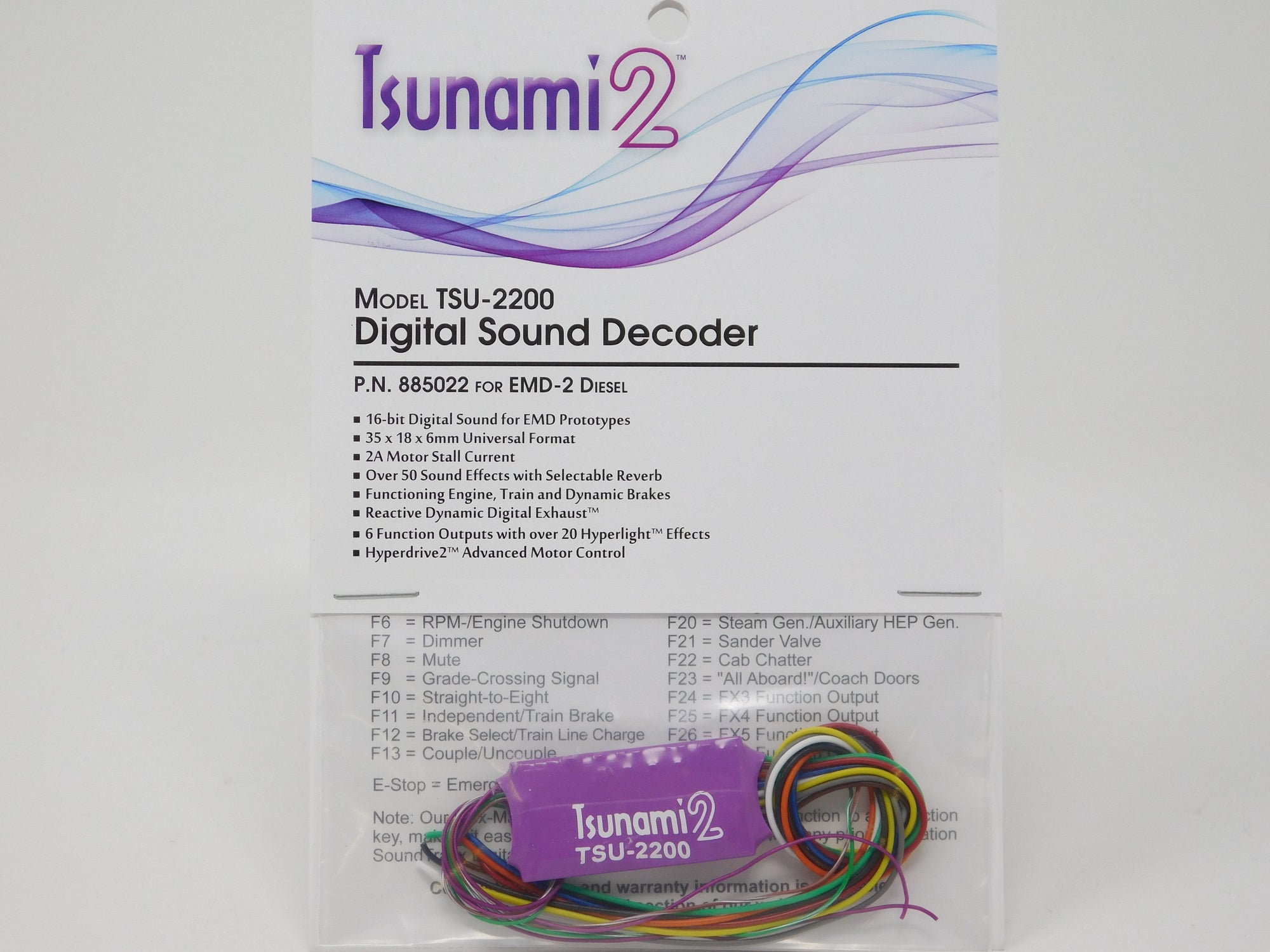 Soundtraxx Tsunami 2 TSU-2200 885022 EMD-2 Diesel DCC / SOUND Decoder 6-Func 2A